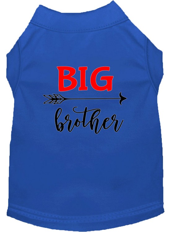 Big Brother Screen Print Dog Shirt Blue Med